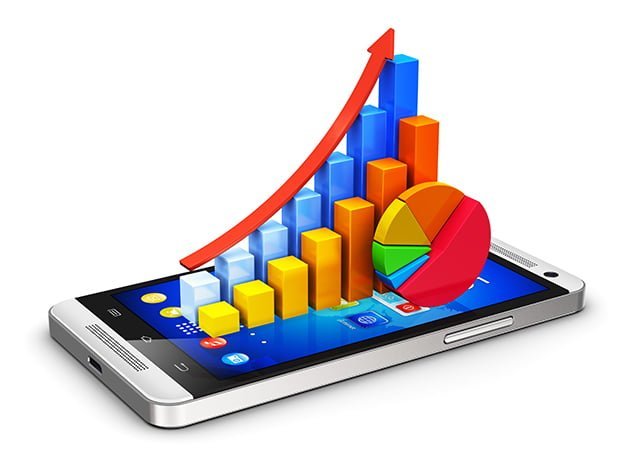 Mobile finance and analytics concept