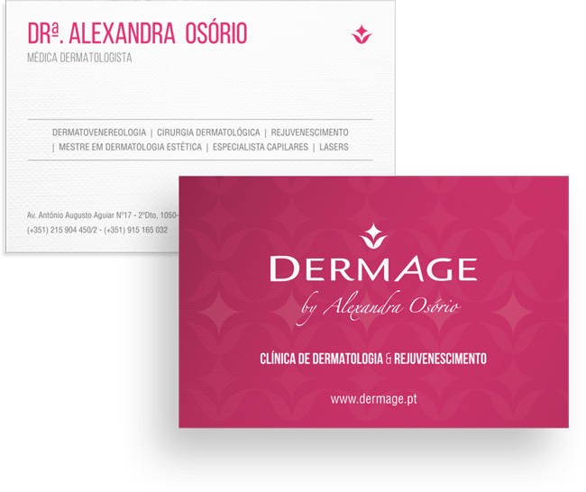 Clínica DermAge Branding - Cartões