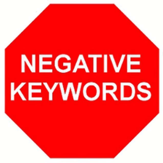 lista de keywords negativas